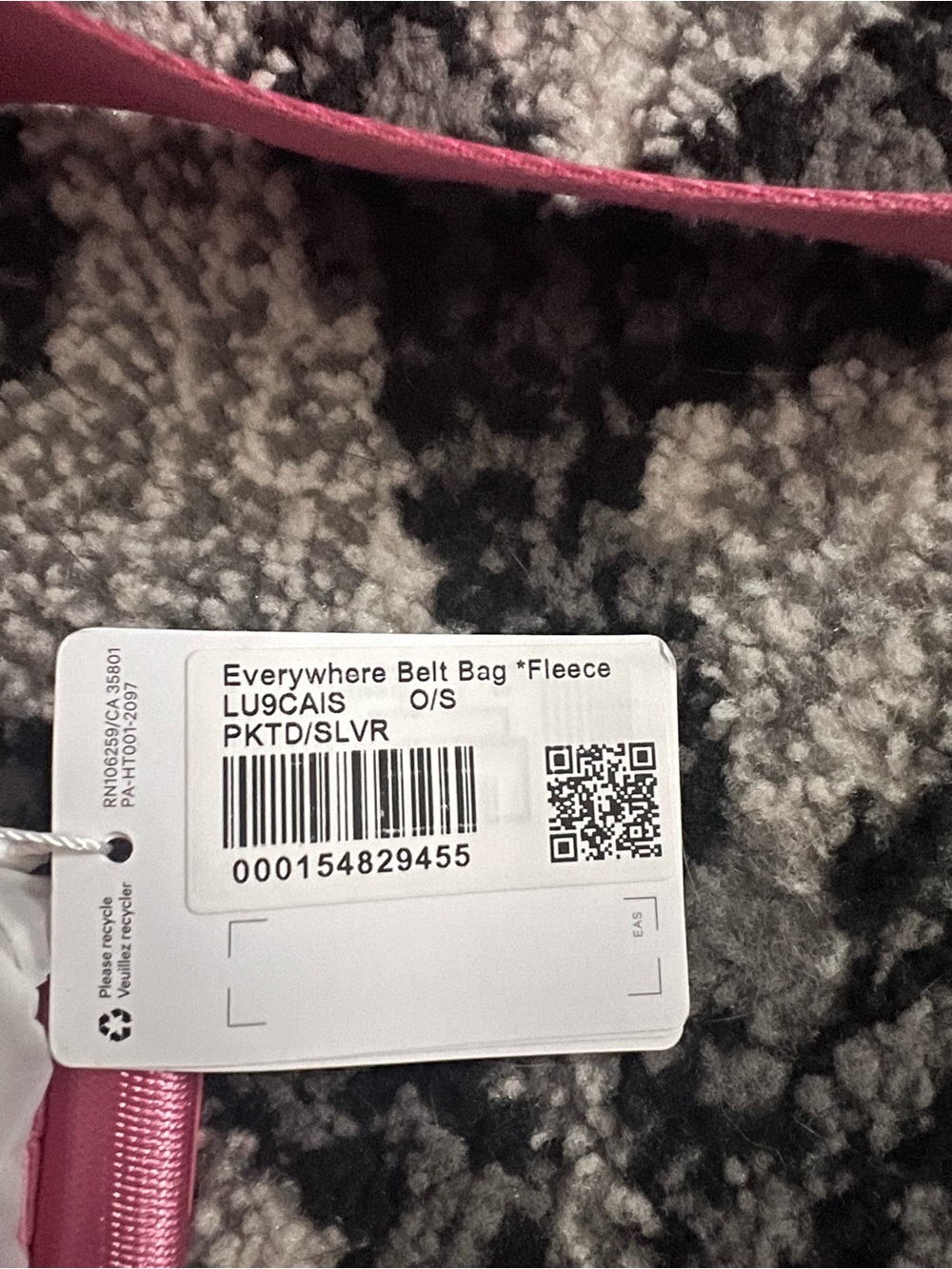 NWT Lululemon Everywhere Belt Bag Fleece Color: Pink Tide / Silver - Picture 6 of 6